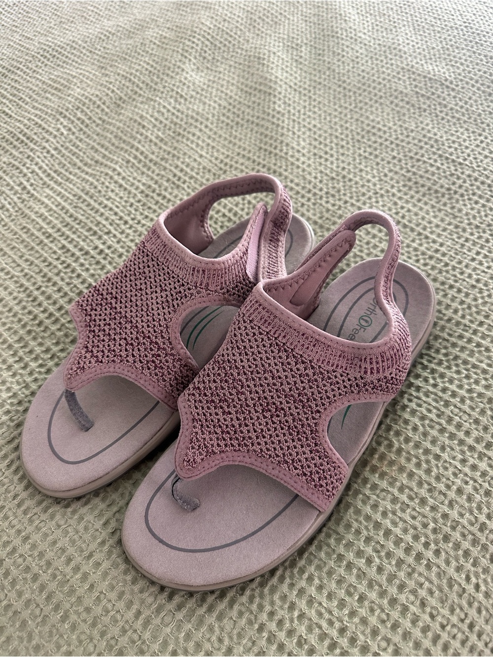 Orthofeet Women's Knit Sandals Purple Comfort Slingback Size 9.5 Wide Walking